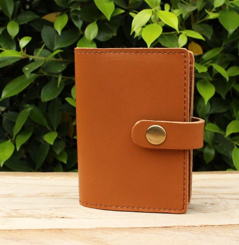 Card Holder - Tan (Genuine Cow Leather) / Card Case - 文件夹/资料夹 - 真皮 