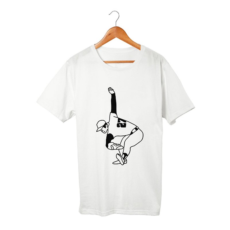 アンダースロー Tシャツ - 男装上衣/T 恤 - 棉．麻 白色