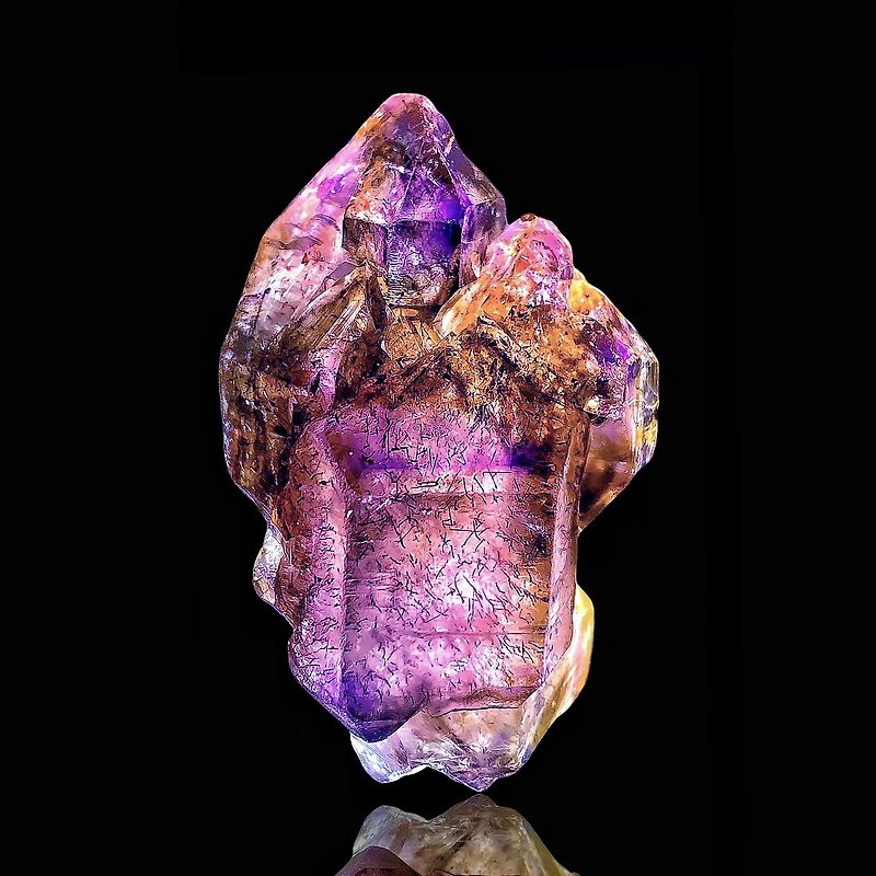全方位能能量 超级七super seven quartz 水胆 超七水晶 三轮骨干 - 摆饰 - 水晶 紫色