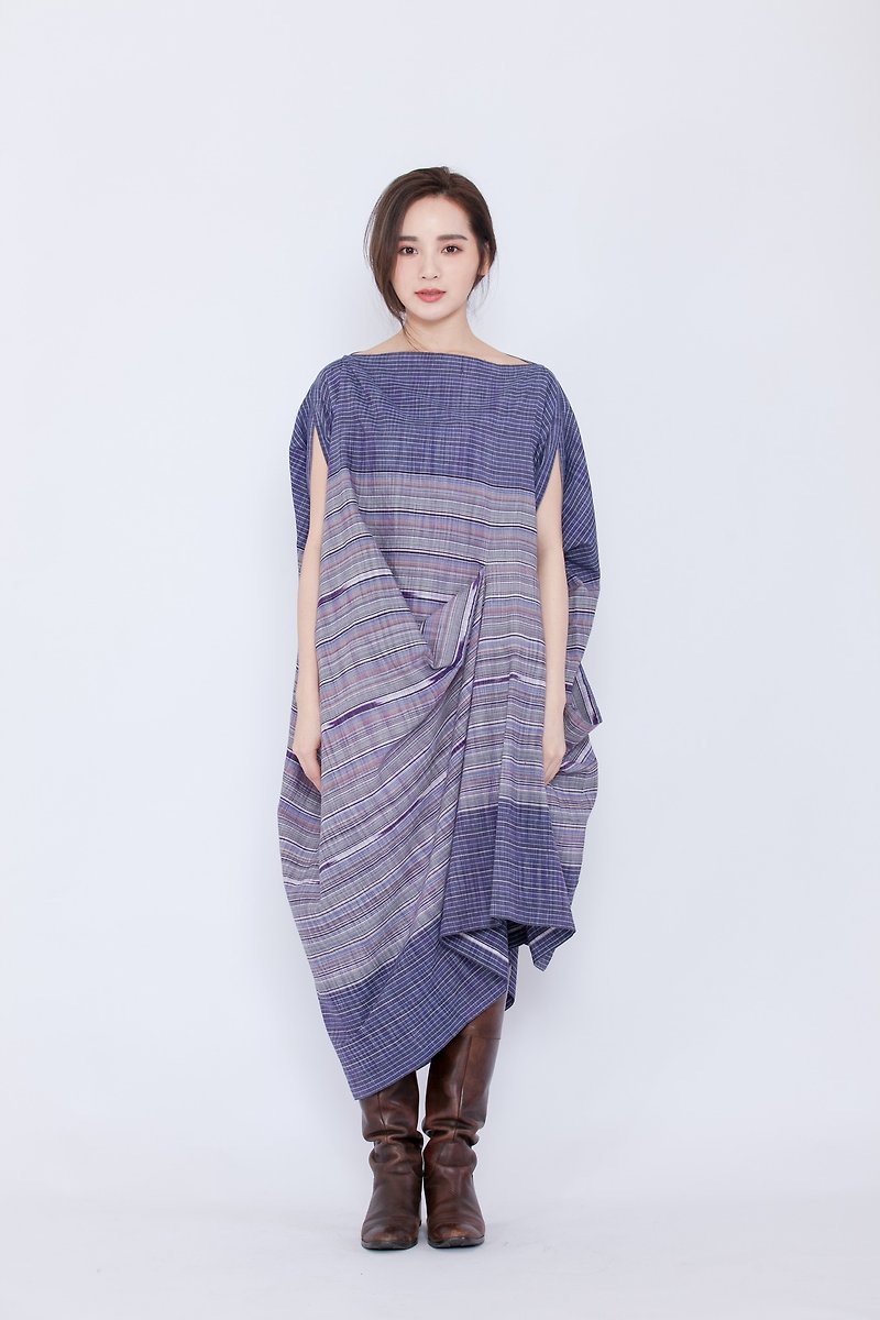 Lungi洋装＿公平贸易 - 洋装/连衣裙 - 棉．麻 紫色