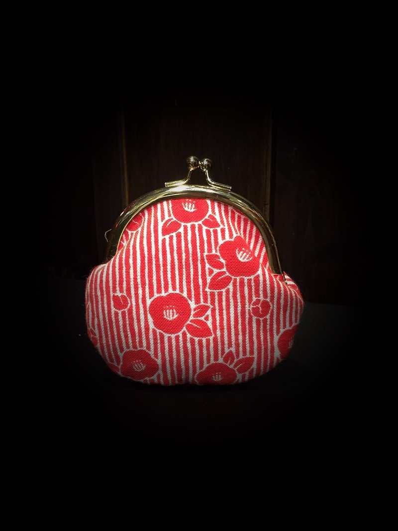 日本椿花小口金包 - 零钱包 - 其他材质 红色