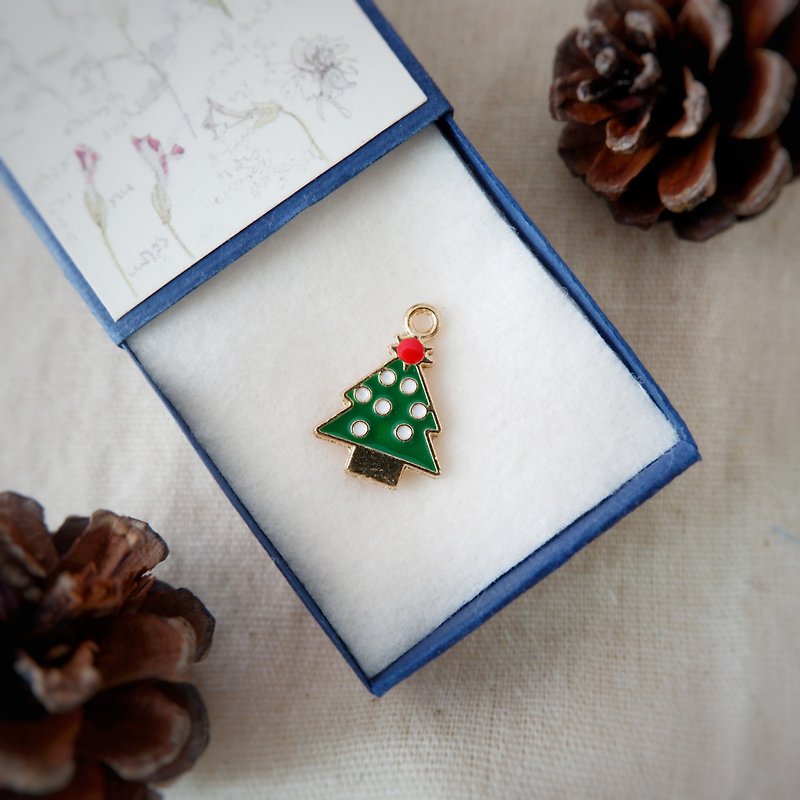 Merry X'mas cat charm - Christmas Tree - 项圈/牵绳 - 其他金属 绿色