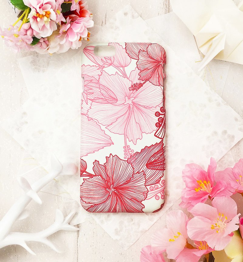 桑槿纹-绽红iPhone原创手机壳/保护套 - 手机壳/手机套 - 塑料 粉红色