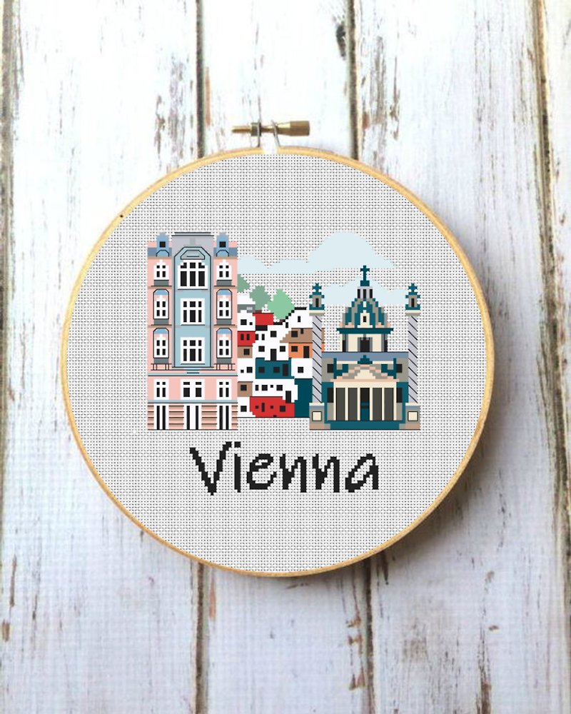 Vienna cross stitch pattern PDF, Europe city,  Around the world, Europe travel - 其他 - 其他金属 多色