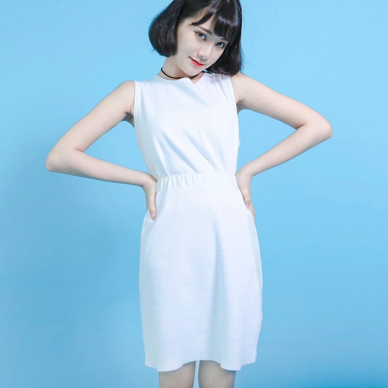 Chemical 化合物罗纹造型短裙_6SF205_白 - 裙子 - 棉．麻 白色