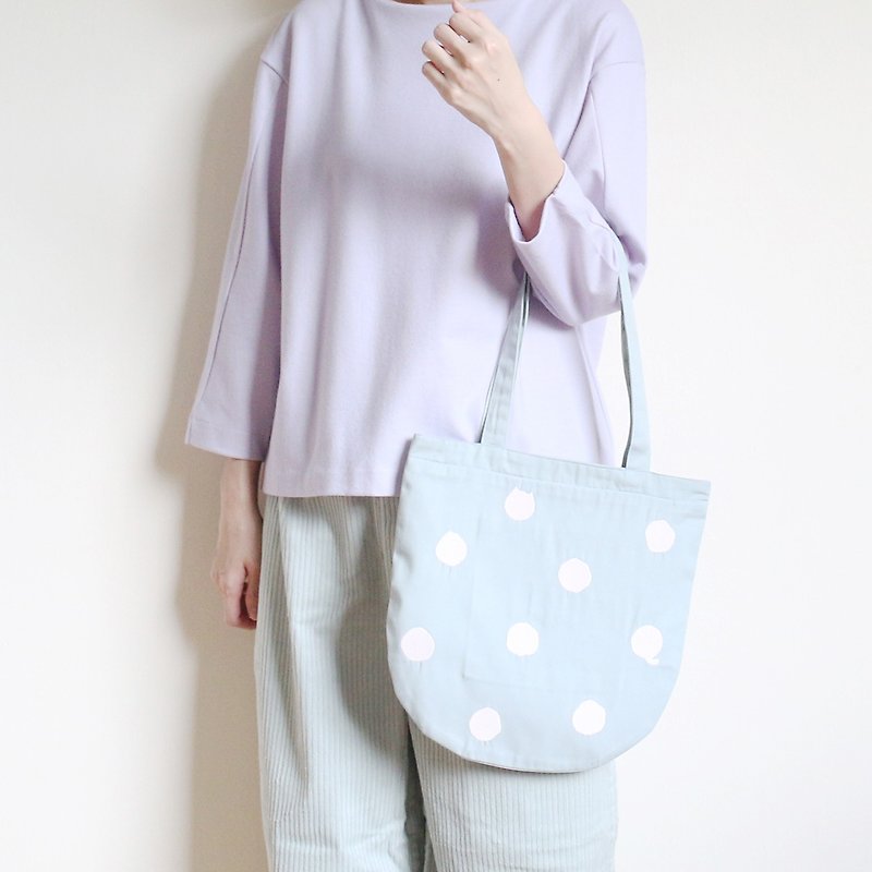 polka dot cat tote bag : mint - 侧背包/斜挎包 - 聚酯纤维 绿色