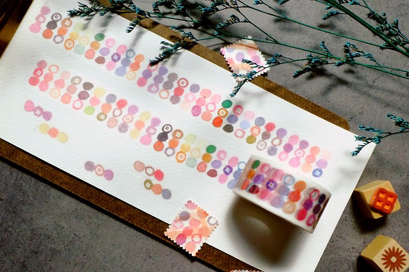 庆祝 水彩点点 日本和纸 宽版纸胶带 - 纸胶带 - 纸 粉红色