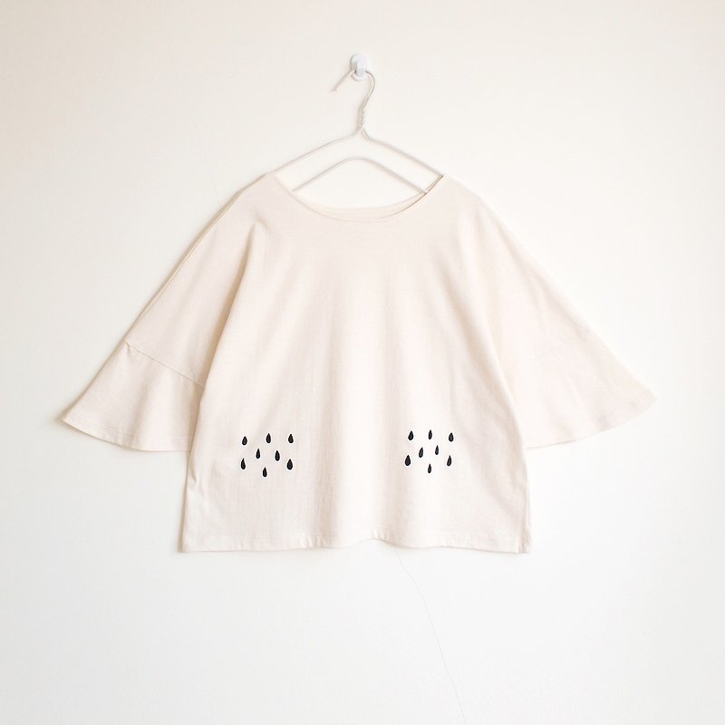 rainy blouse : natural - 女装上衣 - 棉．麻 白色