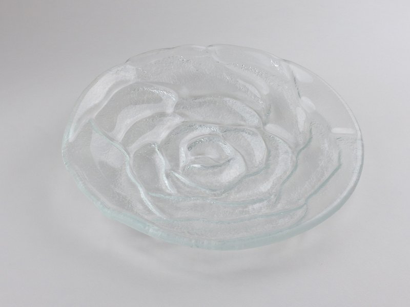 Kew 玫瑰玻璃盘圆 20cm-95013 - 浅碟/小碟子 - 玻璃 