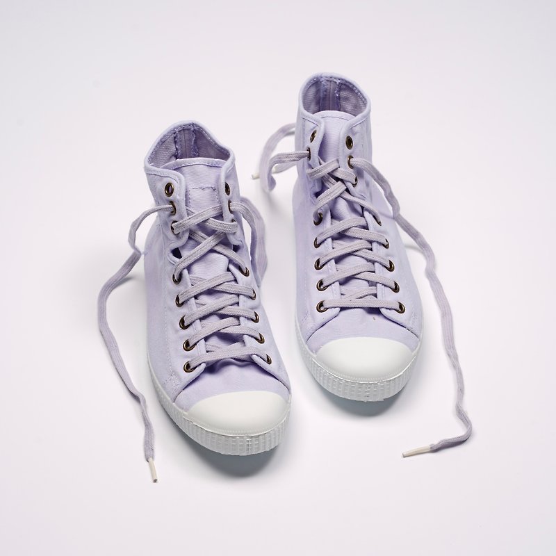 西班牙帆布鞋 CIENTA 61997 13 浅紫色 经典布料 大人 高筒 - 女款休闲鞋 - 棉．麻 紫色