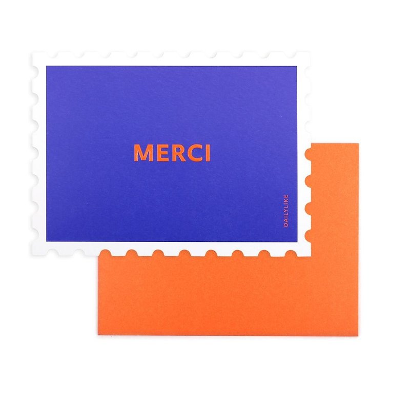 邮票造型卡片信封组-03 谢谢,E2D13264 - 卡片/明信片 - 纸 蓝色