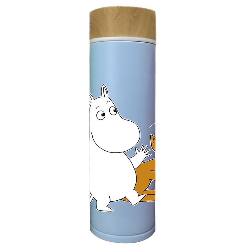 Moomin噜噜米授权-木纹盖保温瓶(蓝) - 其他 - 其他金属 白色