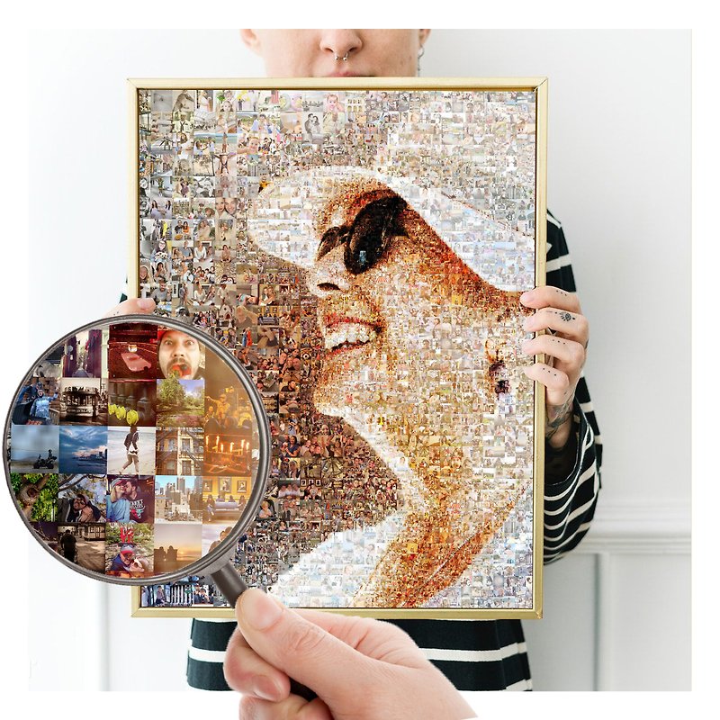 Anniversary collage, Unique photo gift collage, Photo collage, Photo mosaic - 海报/装饰画/版画 - 其他材质 