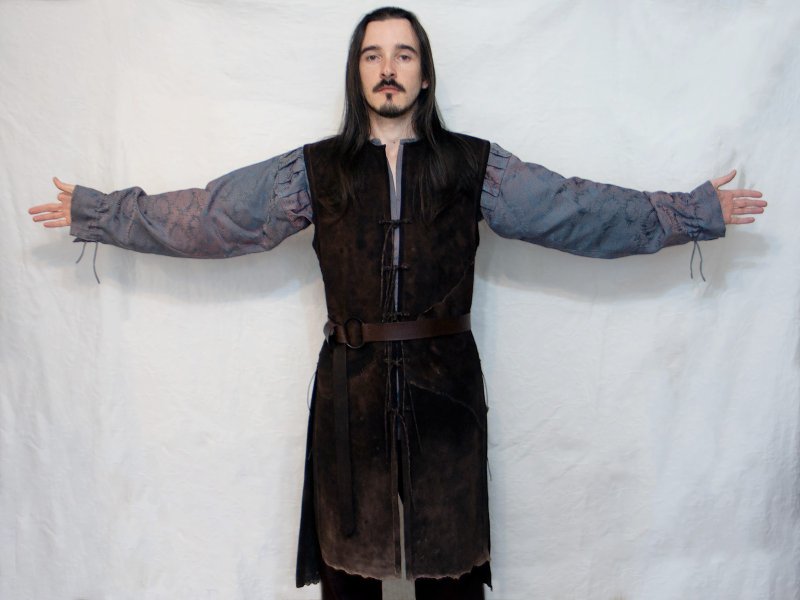 Aragorn leather vest replica / Strider's Jerkin / tabard / LOTR - 男装背心 - 真皮 咖啡色