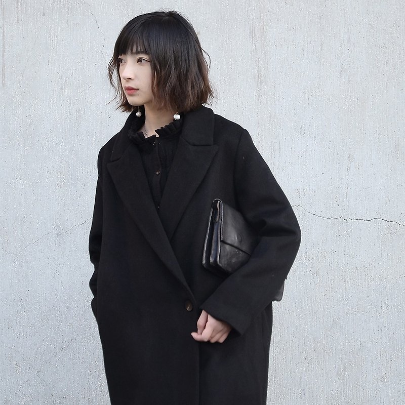 茧型羊毛呢大衣|大衣|羊毛+涤纶|独立品牌|Sora-102 - 女装休闲/机能外套 - 羊毛 黑色