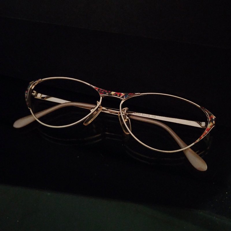梦露眼镜店 / 日本90年代古董眼镜框 M10 vintage - 眼镜/眼镜框 - 贵金属 金色