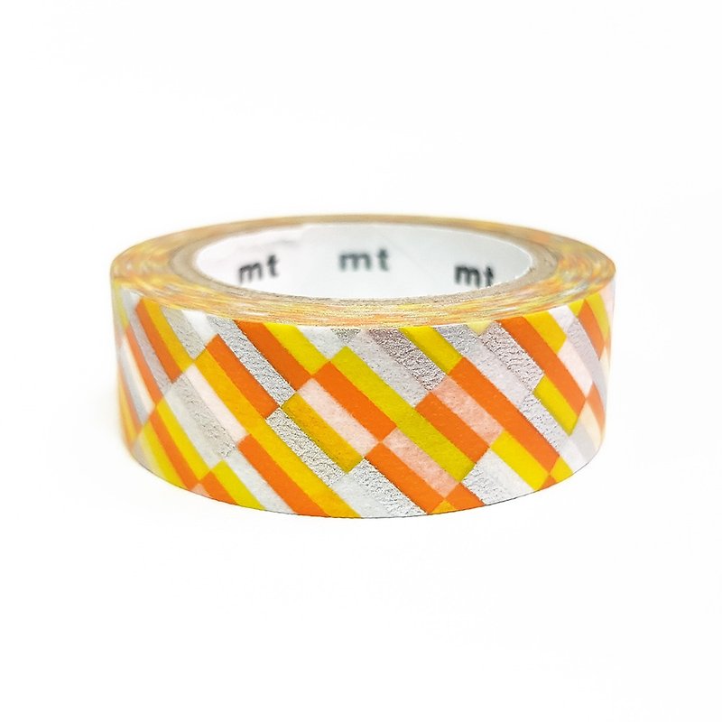 mt Deco 和纸胶带 / 方块斜纹 - 橘 (MT01D438) / 2019SS - 纸胶带 - 纸 橘色