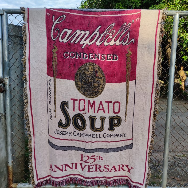 复古编织地毯 Campbell's Soup 125 周年纪念毛毯 - 地垫/地毯 - 棉．麻 红色