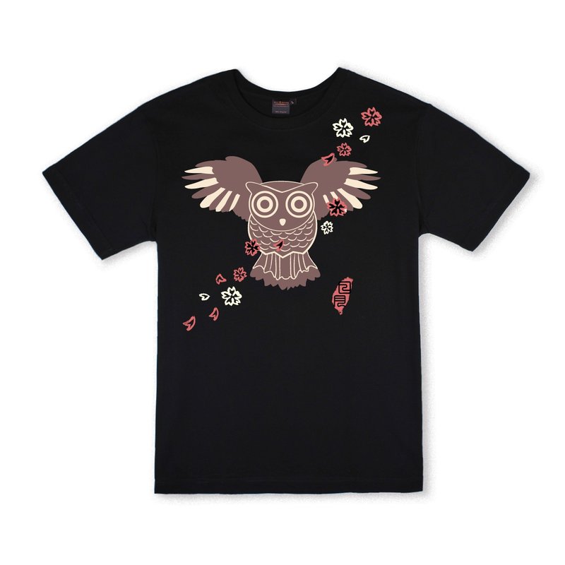 MILU台湾故事T-Shirt / 猫头鹰 短袖T恤 / 纯棉台湾制 Taiwan - 男装上衣/T 恤 - 棉．麻 黑色