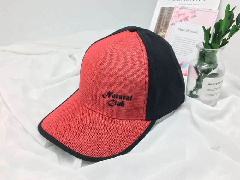 纸布棒球帽(炫红+黑) 老帽 台湾制 - 帽子 - 纸 红色