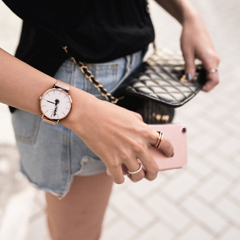 定制化指针手表-36mm金属玫瑰金小表款 - 女表 - 其他金属 金色