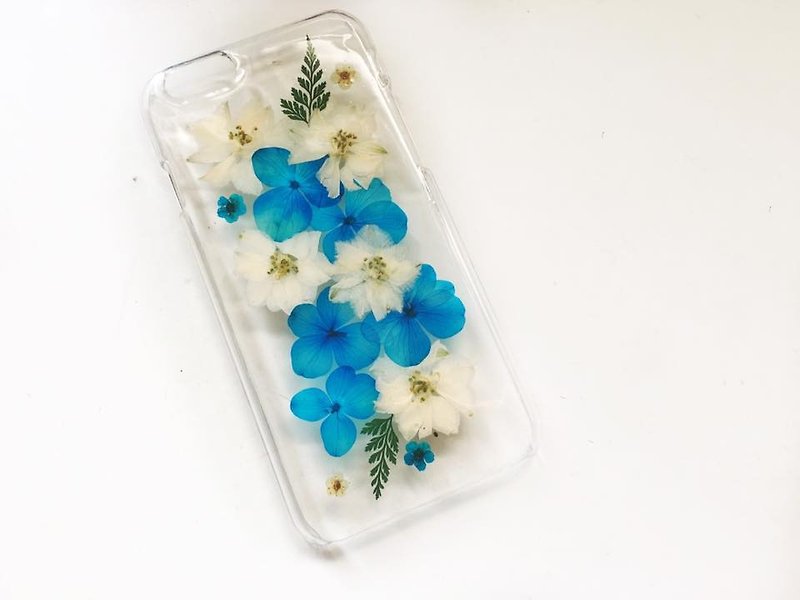 押花手机壳 | 紫阳花 | 绣球花 | pressed flower phone case - 手机壳/手机套 - 植物．花 白色