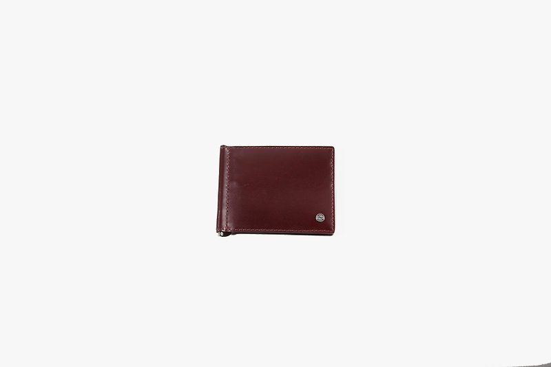 夹式钱包．棕红色皮革 / 棕红色 / 卡包 - 皮夹/钱包 - 真皮 咖啡色
