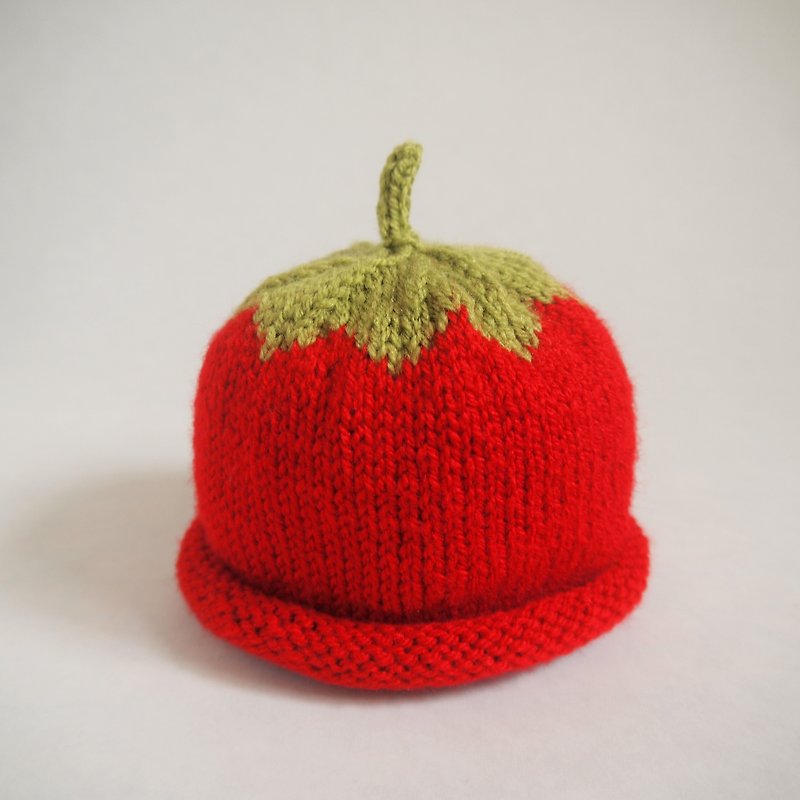 0-3岁幼童手织草莓帽 加拿大满地可手织 - 戒指 - 压克力 红色