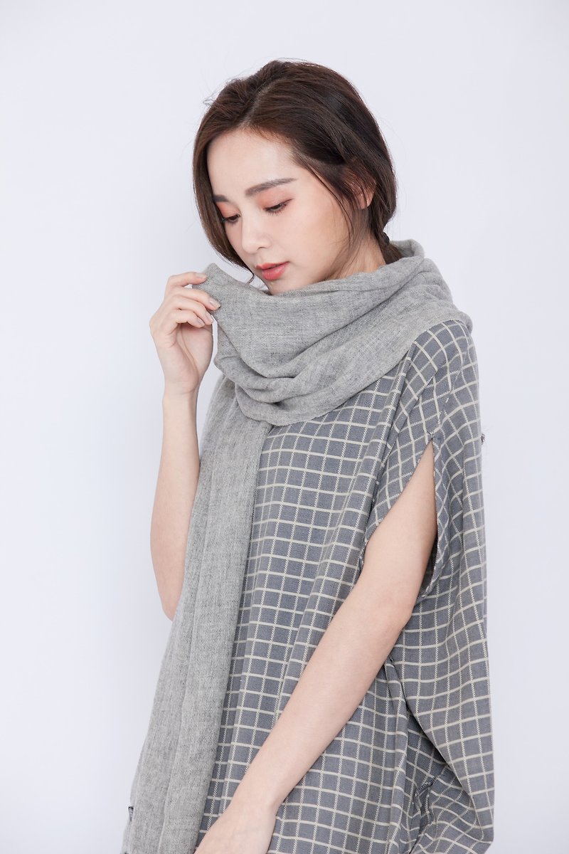 羊绒围巾 灰 公平贸易 - 围巾/披肩 - 羊毛 灰色