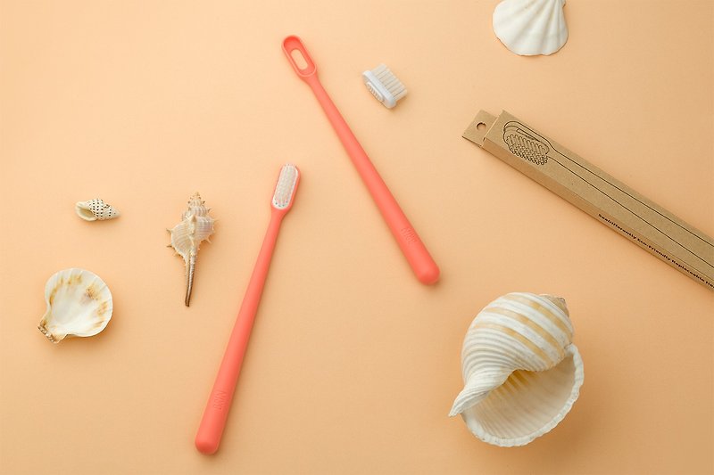 BRiN SeaDifferently 环保可更换刷头牙刷 (珊瑚色) - 其他 - 塑料 粉红色