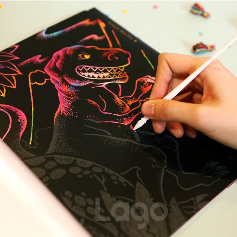 儿童节-LAGO 童话系列-彩色手刮画图画书-恐龙,LGO31042 - 其他 - 纸 多色