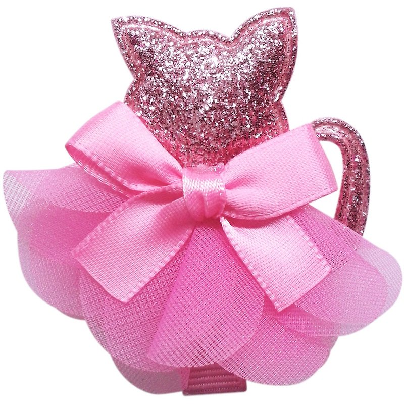 Cutie Bella 猫咪蓬裙发夹 全包布手工发饰Cat Tutu-Smitten - 发饰 - 聚酯纤维 粉红色