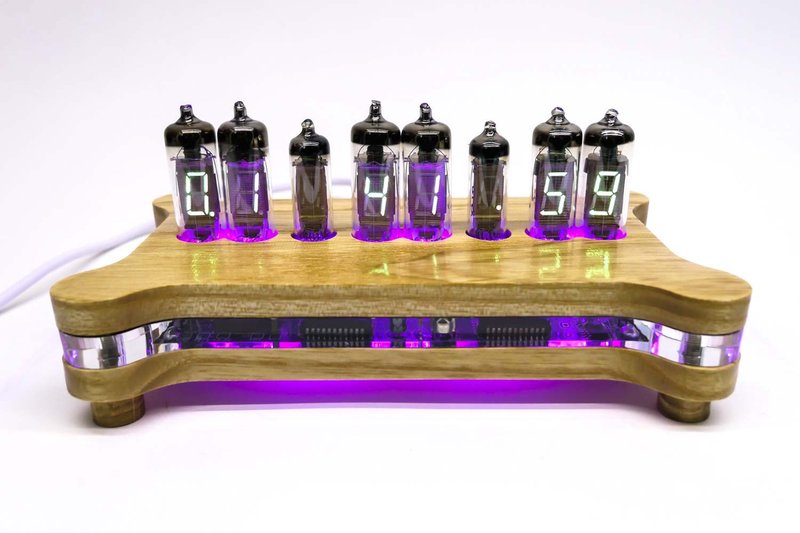 Wi-Fi Tanya Desk clock IV-6 VFD Tubes + Wooden case + Remote + RGB Nixie Era! - 数码小物 - 木头 卡其色