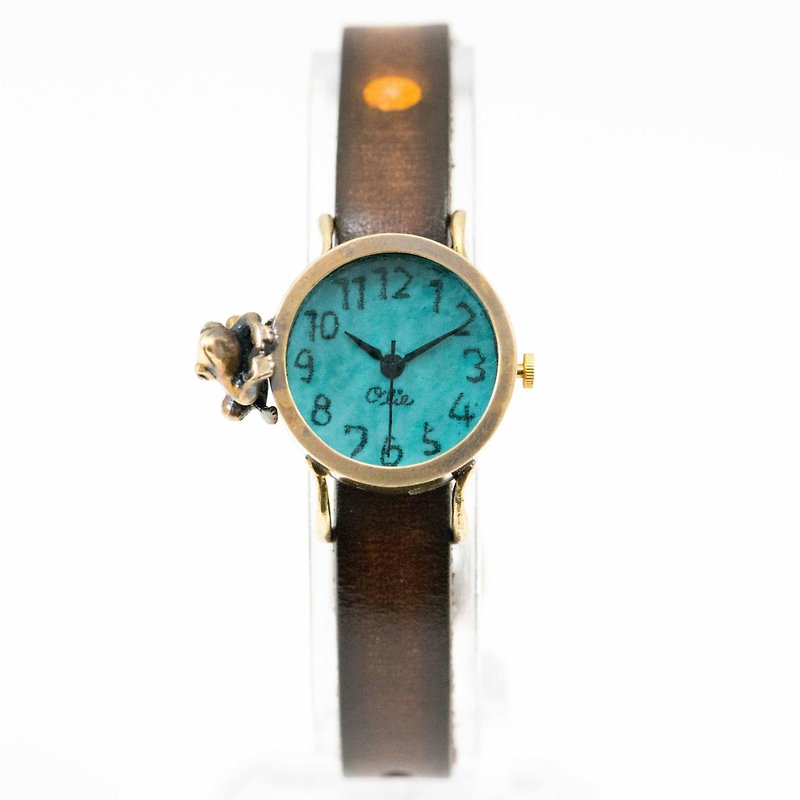 中を覗きたい蛙腕時計S渋青緑 - 女表 - 其他金属 蓝色