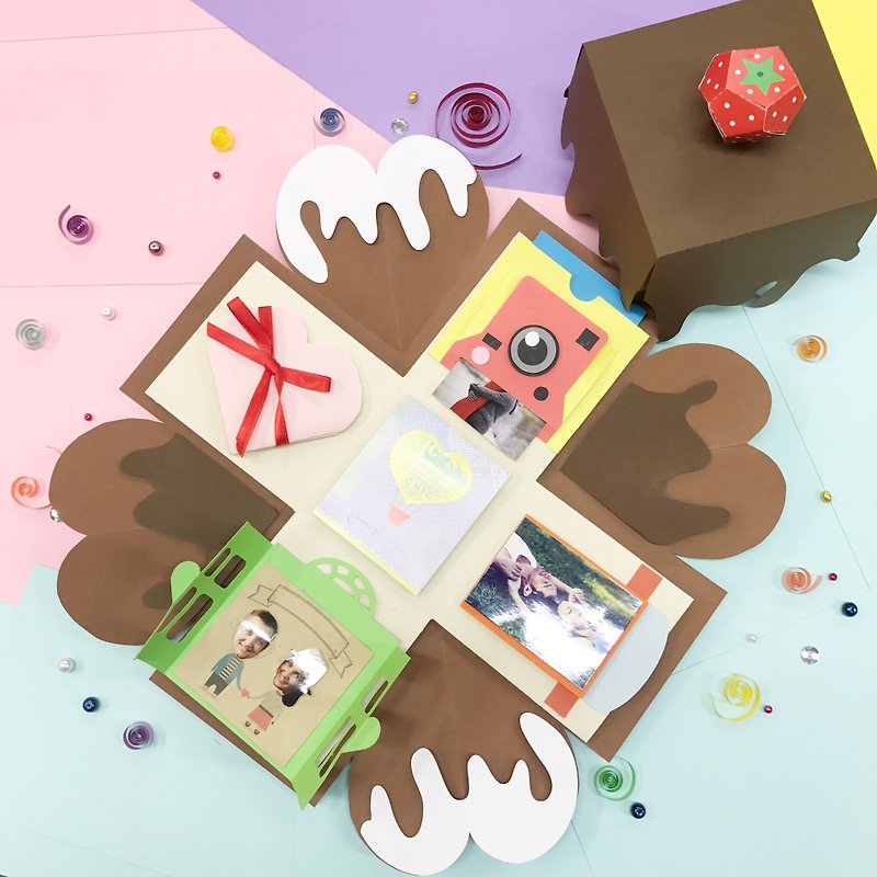 巧克力限定版爆炸盒连轻松5个机关材料包 - 木工/竹艺/纸艺 - 纸 咖啡色