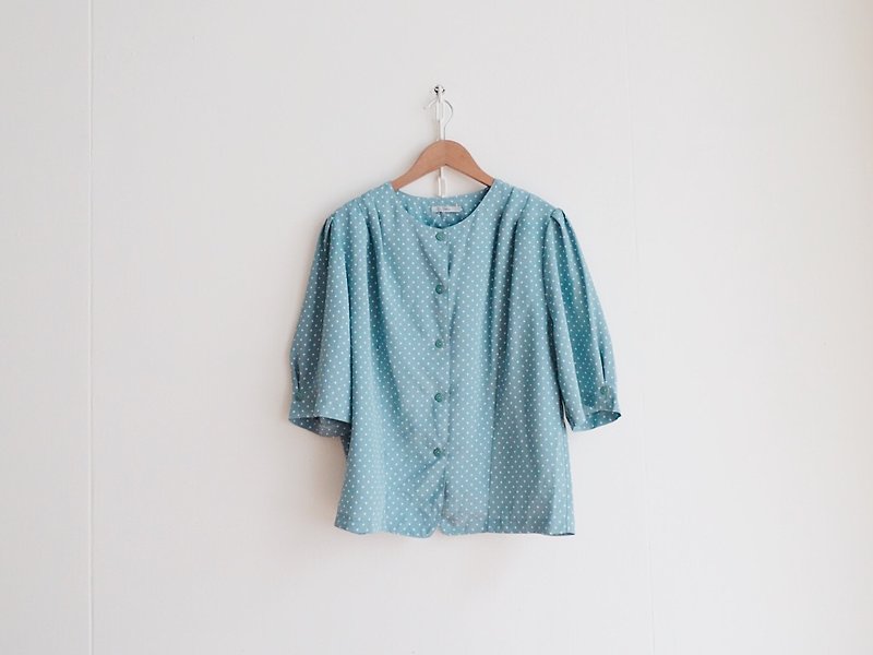 Vintage / 衬衫 / 五分袖 no.104 tk - 女装衬衫 - 聚酯纤维 蓝色
