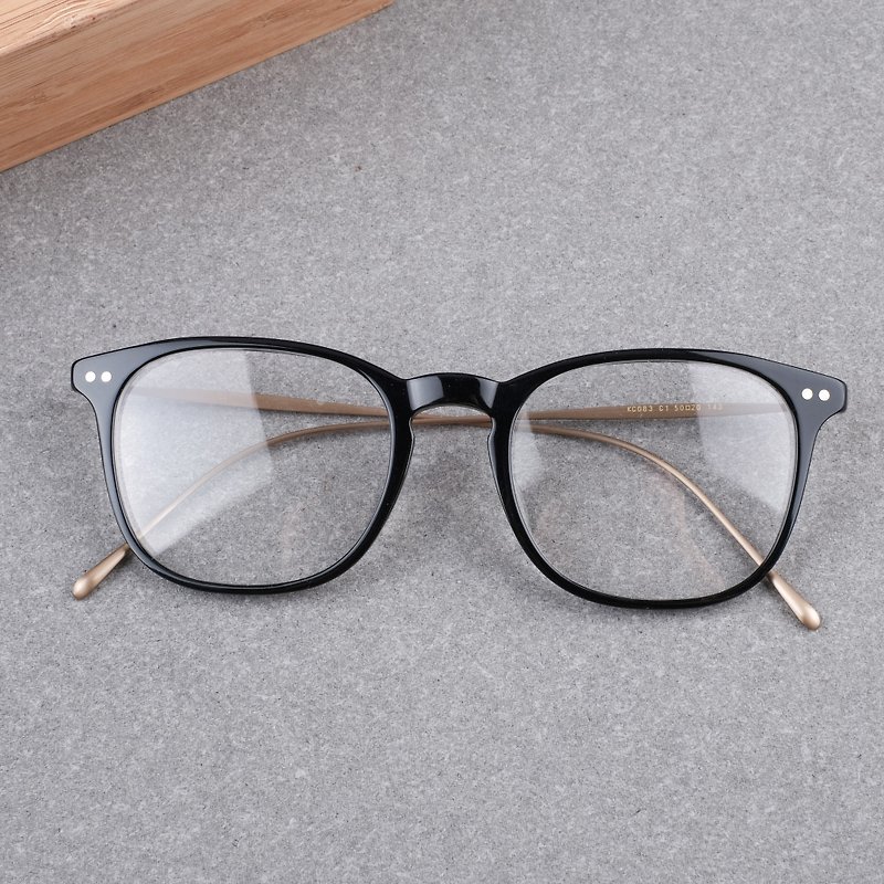 【福利品】韩国复古方框 钛金属镜腿 眼镜 镜框 - 眼镜/眼镜框 - 其他材质 黑色