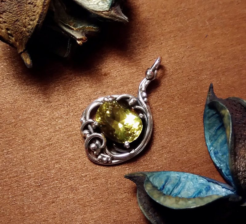 ［宝石系列］星点磷灰石设计坠 - 项链 - 宝石 绿色