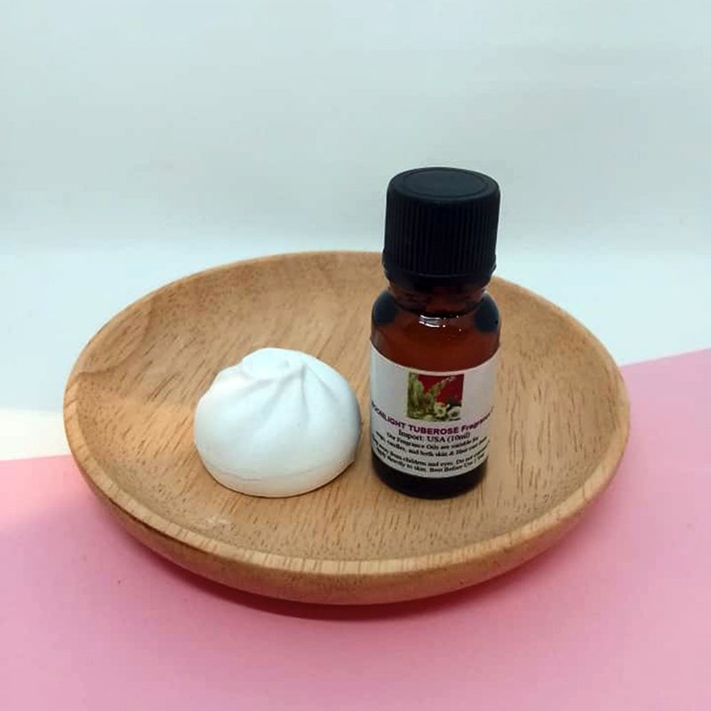 包点造型扩香石配香薰油(晚香玉) - 香薰/精油/线香 - 其他材质 红色