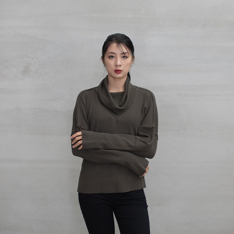 浑然自我高翻领上衣 Indie Soul Loose Roll Neck Top T361 - 女装上衣 - 棉．麻 多色