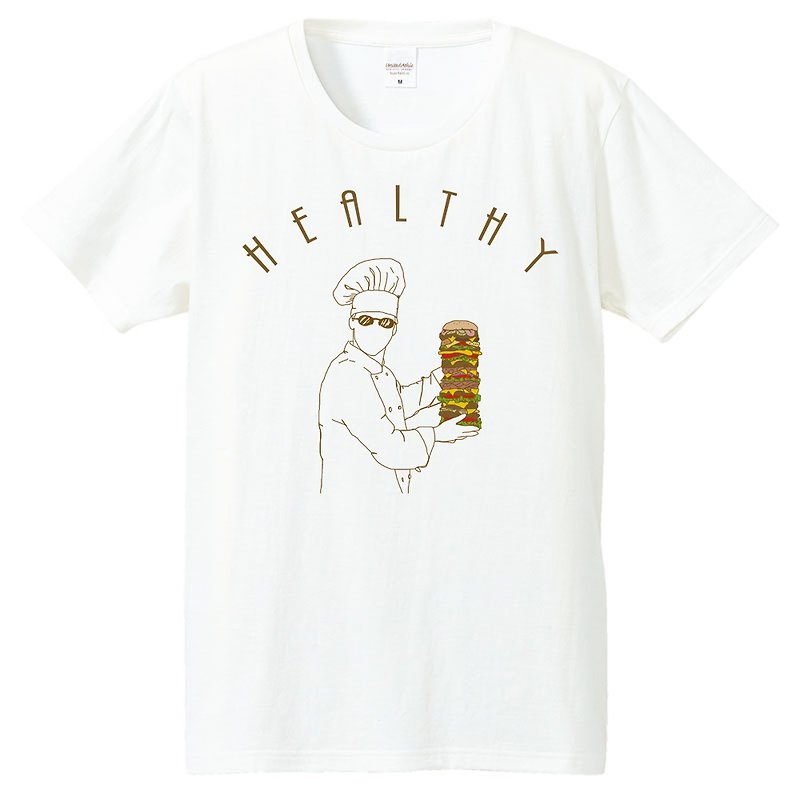 Tシャツ /  Healthy - 女装 T 恤 - 棉．麻 白色