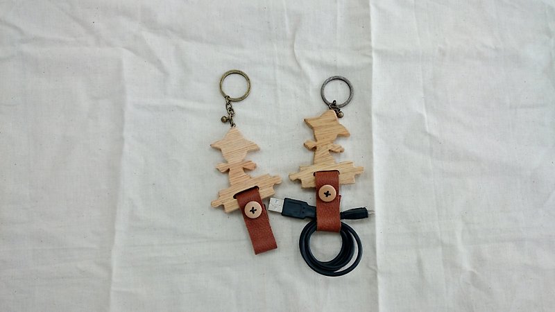 稻草人集线器钥匙圈 - 钥匙链/钥匙包 - 木头 多色