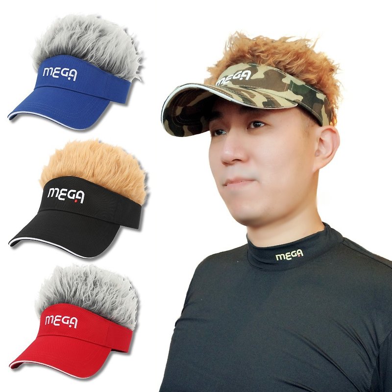 【MEGA GOLF】日本款潮流假发帽高尔夫帽 - 帽子 - 其他材质 黑色