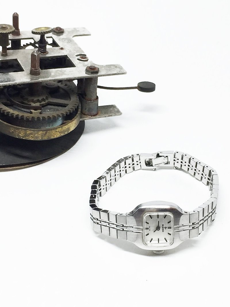 1970 年代 RADO方形古董机械表 - 女表 - 其他金属 银色