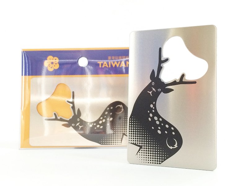 台湾动物开瓶卡│梅花鹿│银色│附强力磁铁当冰箱贴 - 其他 - 不锈钢 银色