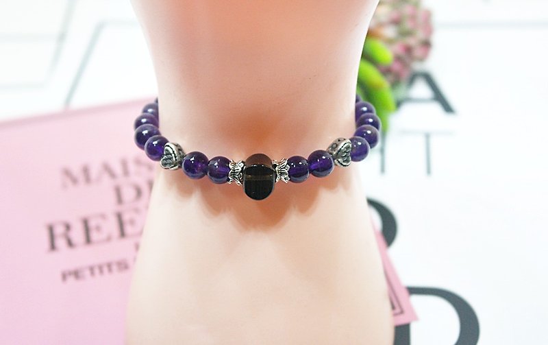 天然石X银饰弹性手链 <仲夏夜> -限量*1- - 手链/手环 - 宝石 紫色