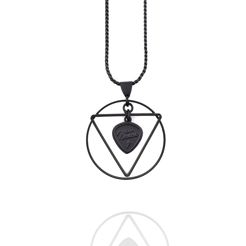NEW NOISE 音乐饰品实验所-几合光晕项链Geometric Halo Necklace - 项链 - 其他金属 黑色