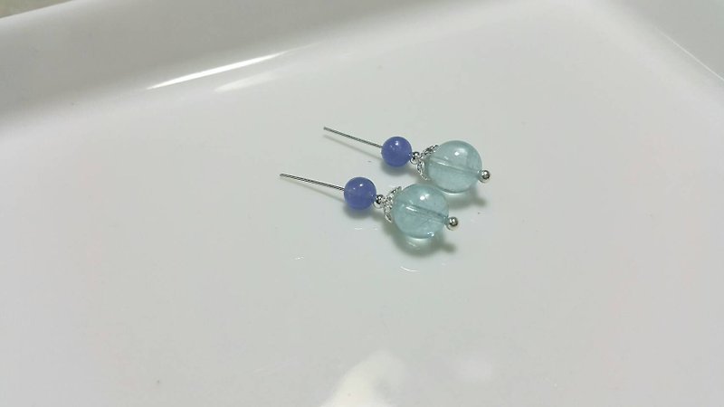 欣仪的专属卖场 - 耳环/耳夹 - 水晶 蓝色