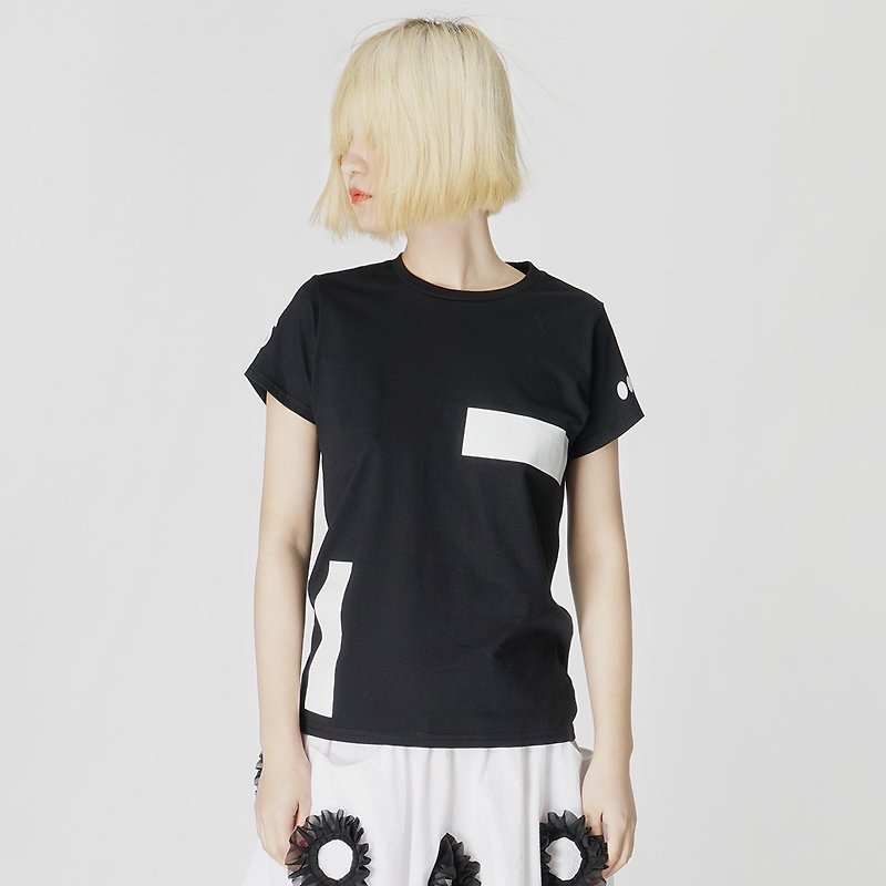 16T黑色棉T恤 T-shirt - imakokoni - 女装 T 恤 - 棉．麻 黑色