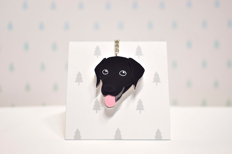 拉布拉多犬(黑)-钥匙圈压克力 - 钥匙链/钥匙包 - 压克力 黑色